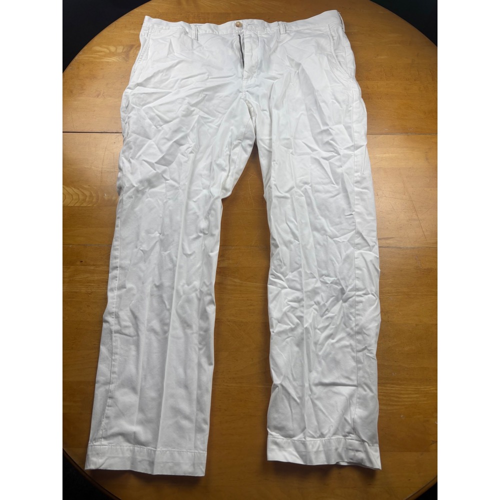 Polo Ralph Lauren Mens 40x32 White Stretch Straight Fit Chino Pants Twill Cotton